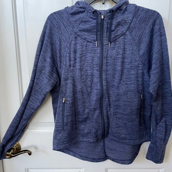 Athleta Techie Sweat Anorak in Navy Heather - Picture 3 of 10